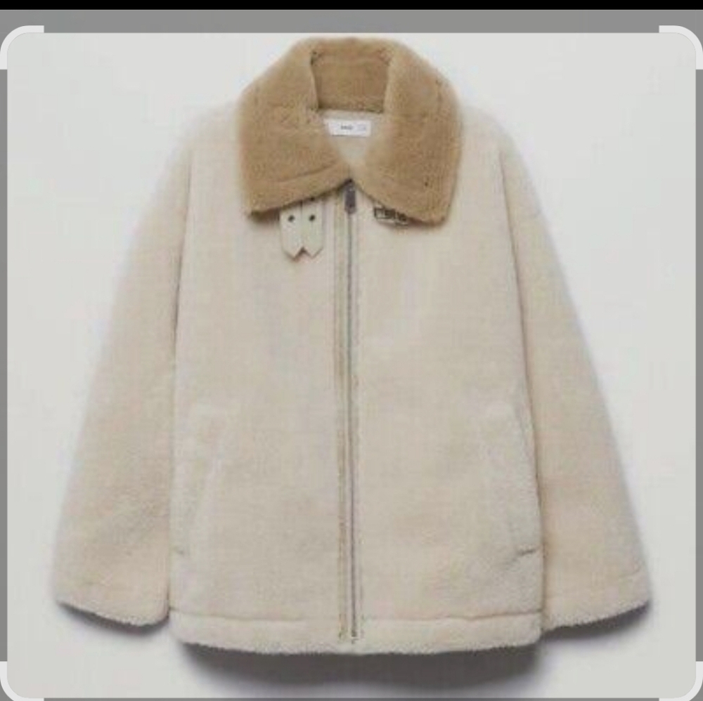 Mango Oversized Faux Fur and Shearling Effect Jac… - image 5